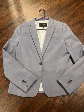Banana Republic Light Gray Women's Single-Button Tailored Blazer